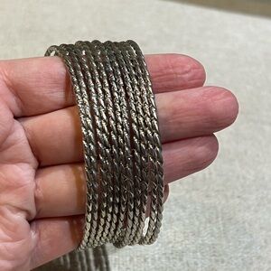 Set of 11 Silver Bangle Bracelets